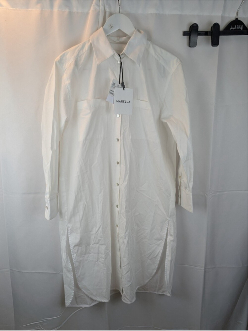 Marella (MaxMara group) White Longline Button-Down Shirt Size 4 BNWT